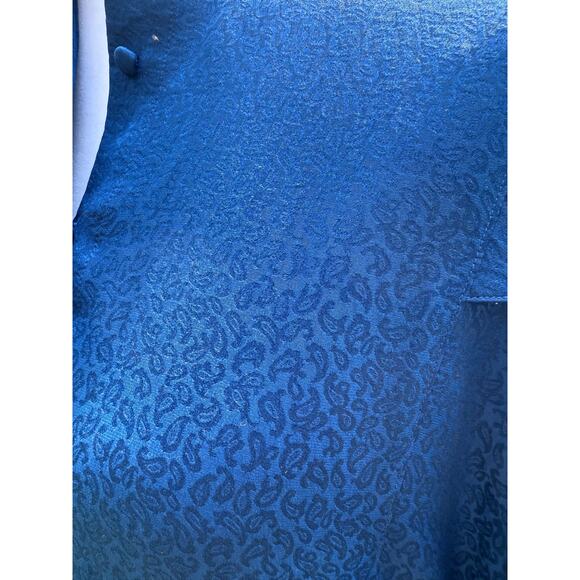 100% Pure Silk Going Places Blue Vintage Dress Size 6 - Picture 5 of 8